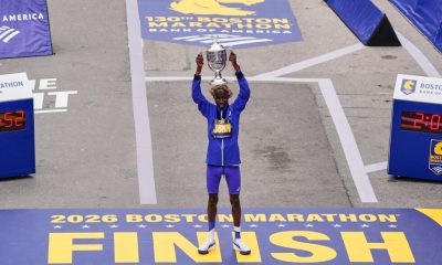 John Korir sets course record in winning Boston Marathon for 2nd straight time