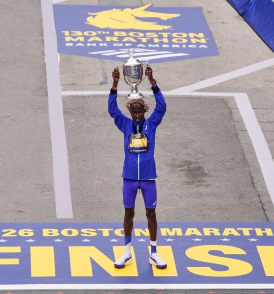 John Korir sets course record in winning Boston Marathon for 2nd straight time