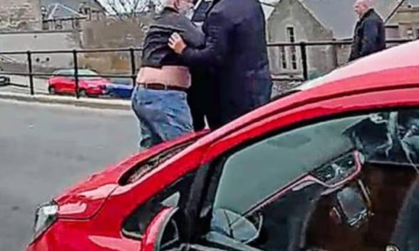 Farage heavies manhandle pensioner