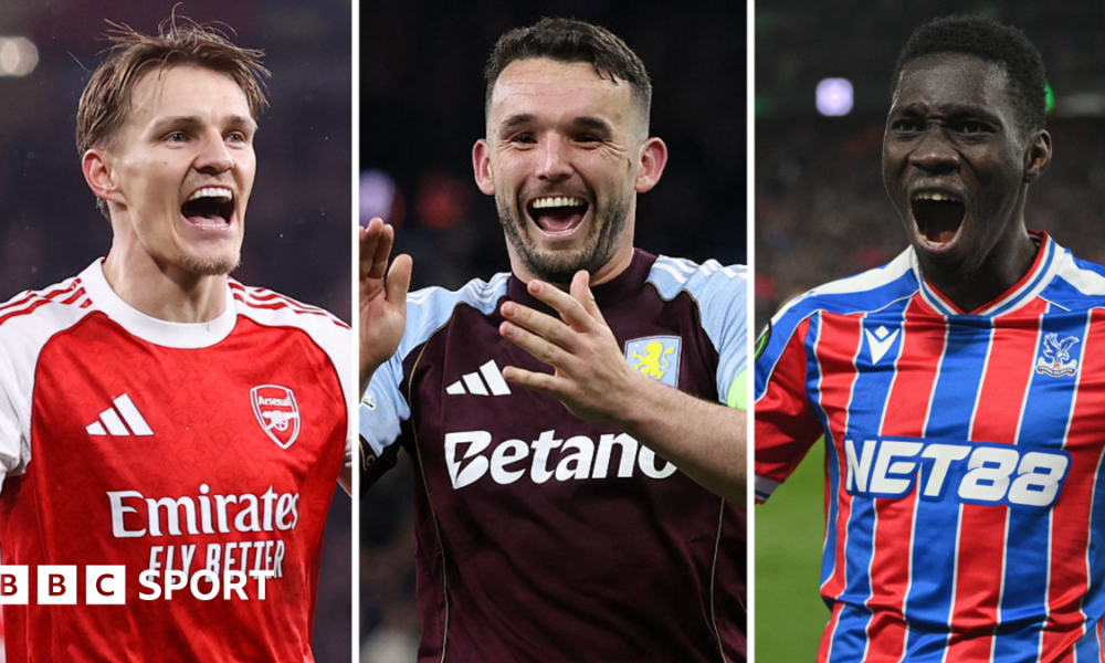 Arsenal, Aston Villa and Crystal Palace players celebrate reaching European finals