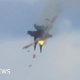 Moment two fighter jets collide mid-air during US air show