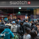 Swatch stores close for second day after crowds