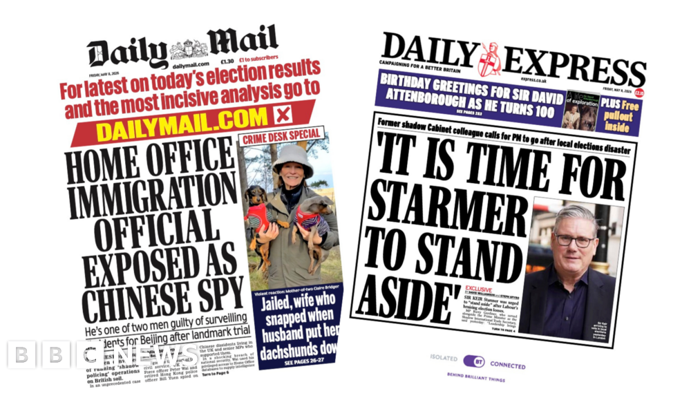 'Official exposed as Chinese spy' and 'Time for Starmer to stand aside'