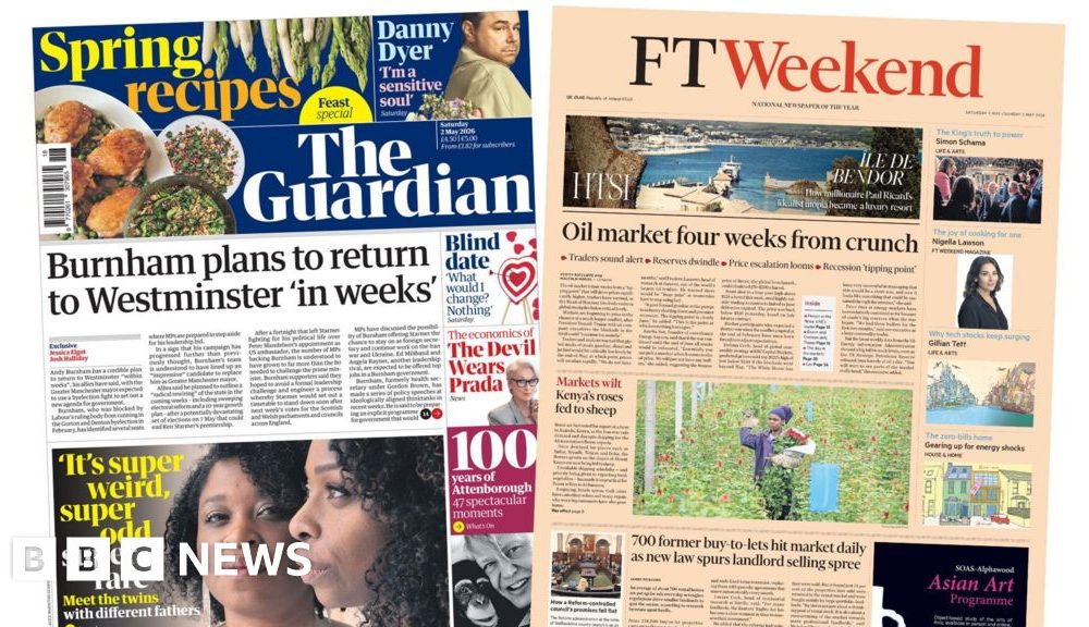 'Burnham plans to return' and 'Four weeks from crunch'