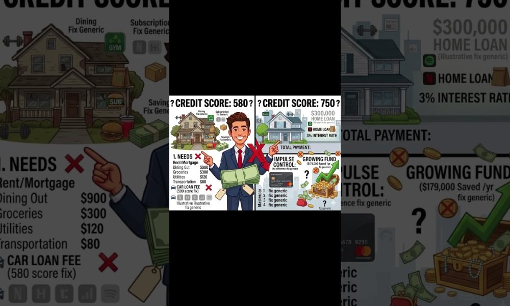 Low Credit Score = $200,000 Down the Drain #creditscores #moneytips #finance