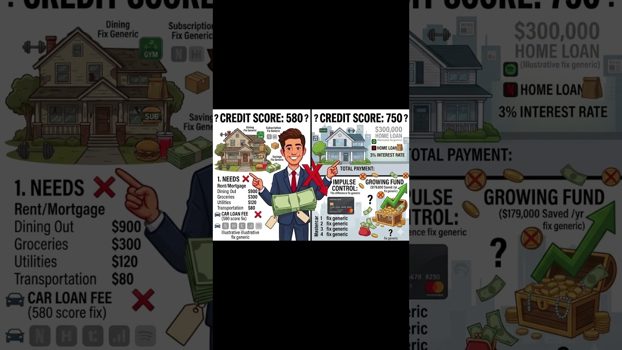 Low Credit Score = $200,000 Down the Drain #creditscores #moneytips #finance
