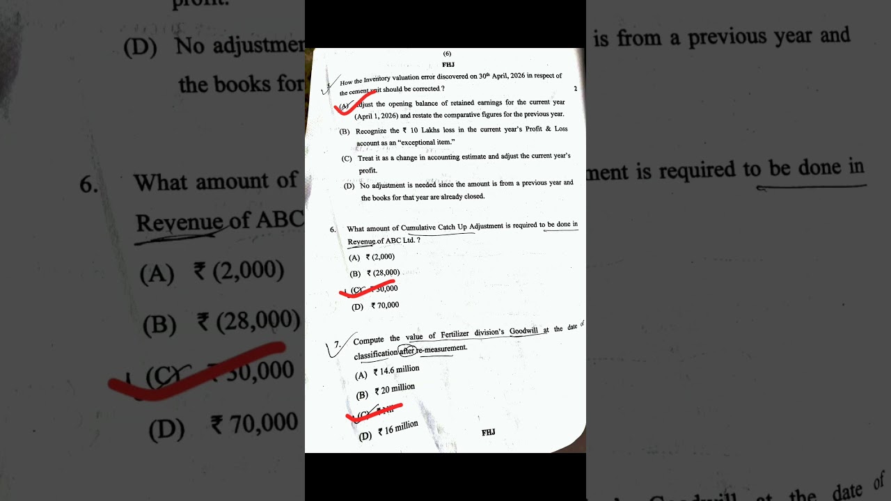 CA Final Financial Reporting MCQ solutions may 26 #cafinal #ca #mcqsolution #financialreporting