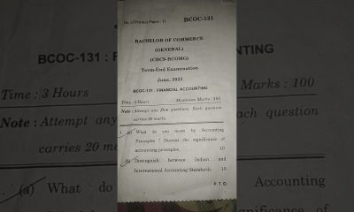 BCOC131 2023# question paper#2023#financial accounting