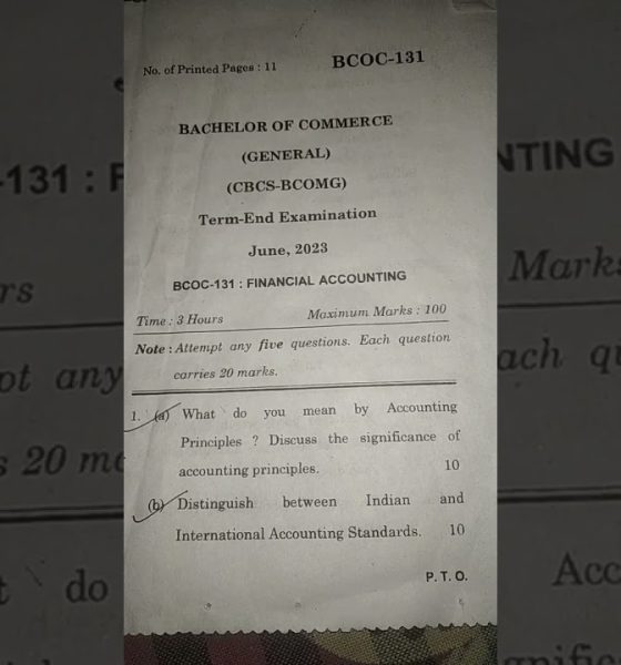 BCOC131 2023# question paper#2023#financial accounting