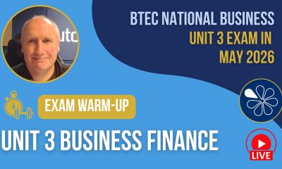 Unit 3 Exam Warmup for Business Finance | BTEC National Business May 2026