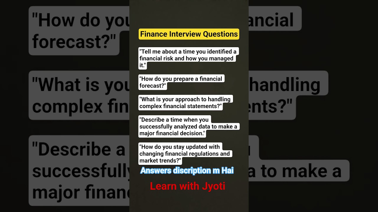Finance Interview Questions answers #trending #shorts #finance