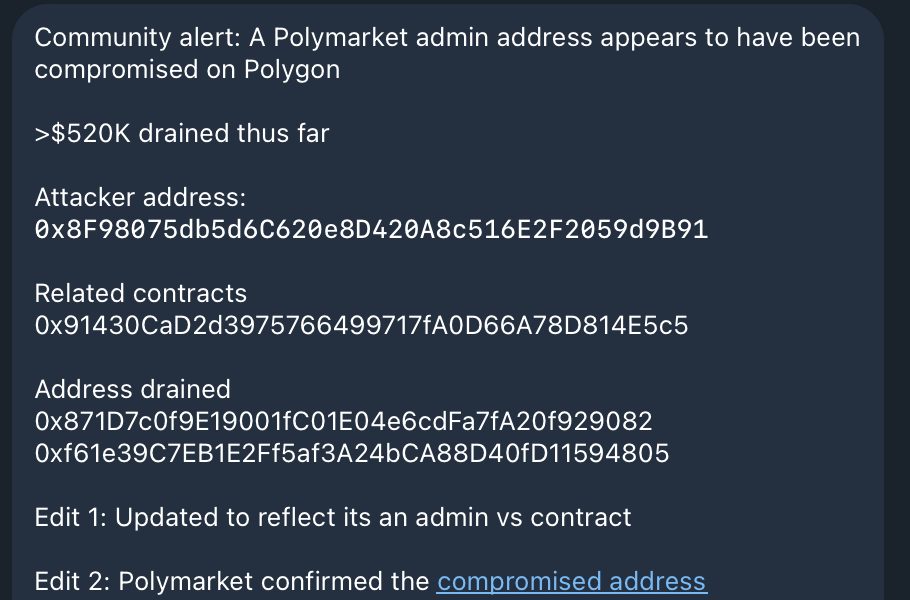 An attacker drained over $600,000 in a huge Polymarket exploit, attacking its UMA CTF Adapter smart contract on Polygon.
