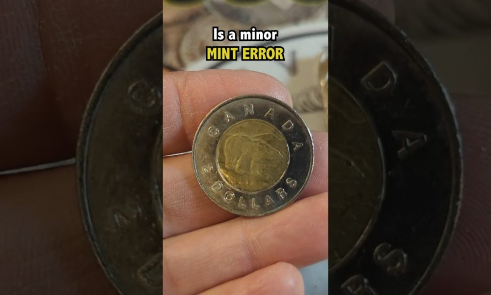 Misaligned Core MINT ERROR on this Toonie!  #coin #coinrollhunting #money #coins #canada