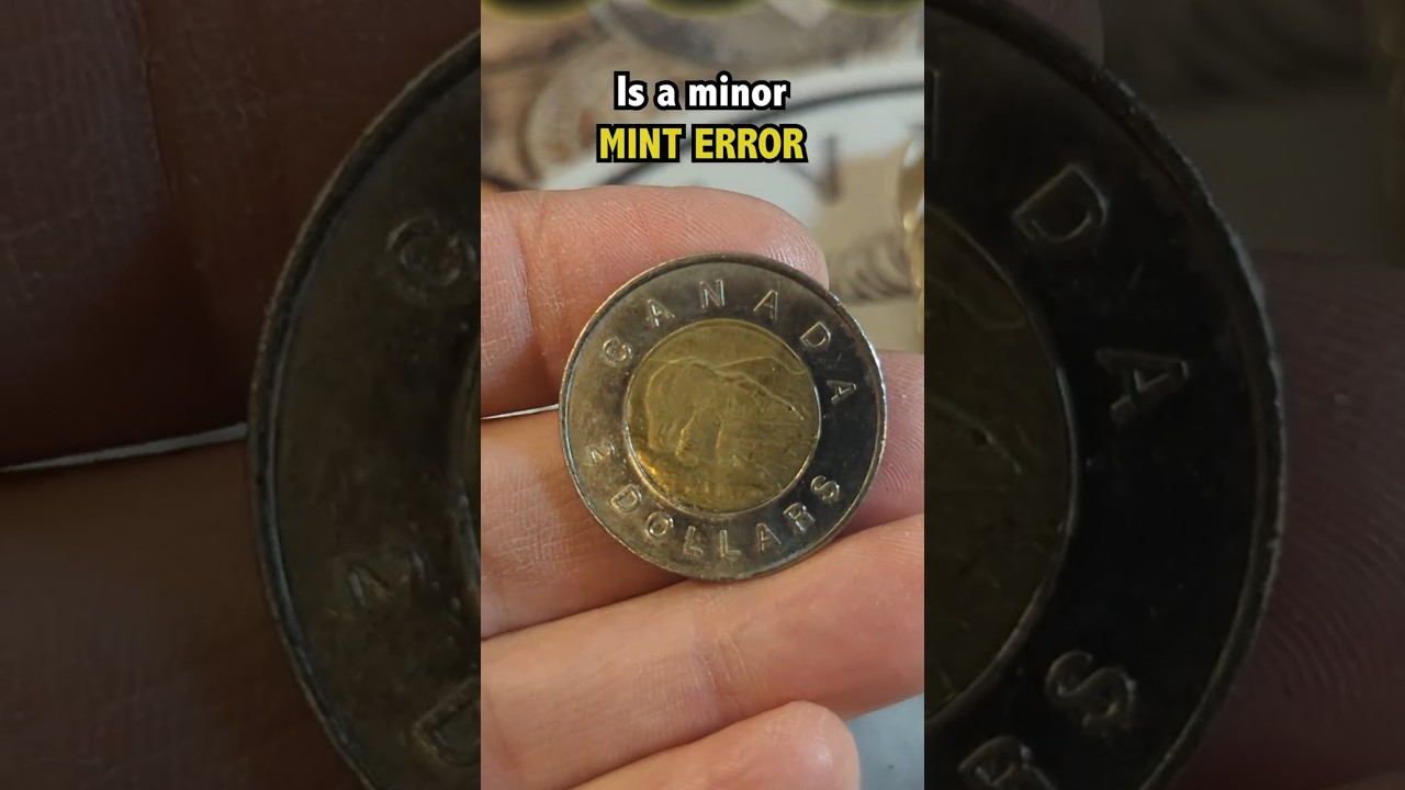 Misaligned Core MINT ERROR on this Toonie!  #coin #coinrollhunting #money #coins #canada
