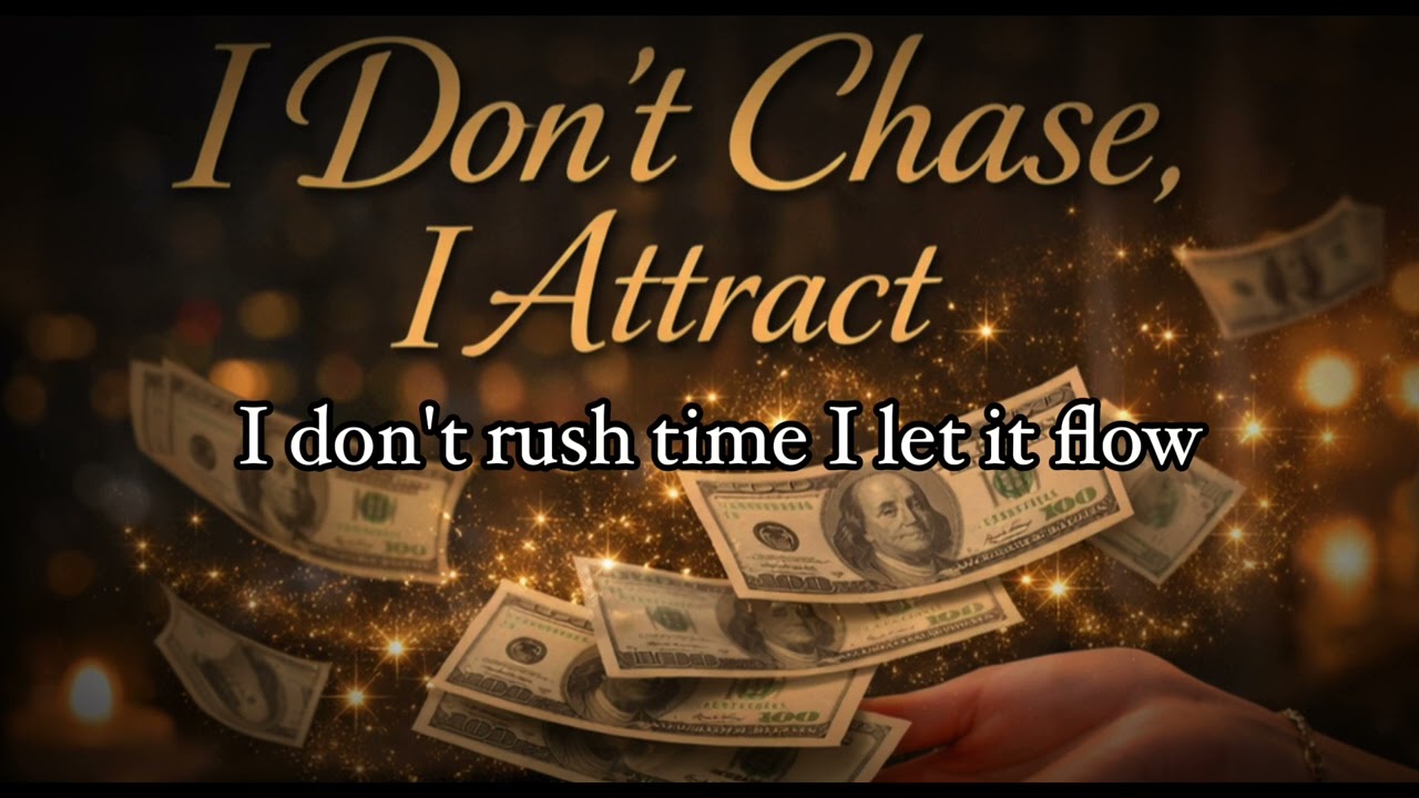I don’t chase, I attract - Affirmation Club lyrics video | Manifestation music, rise your frequency