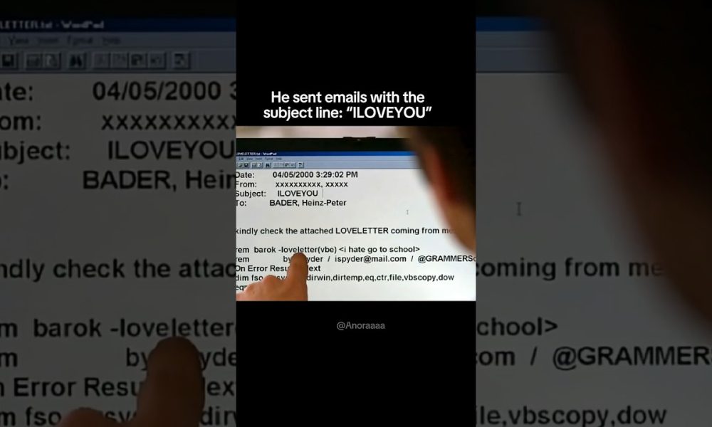 The “ILOVEYOU” Email That Spread Across the World #internethistory #emailhistory #computer #money
