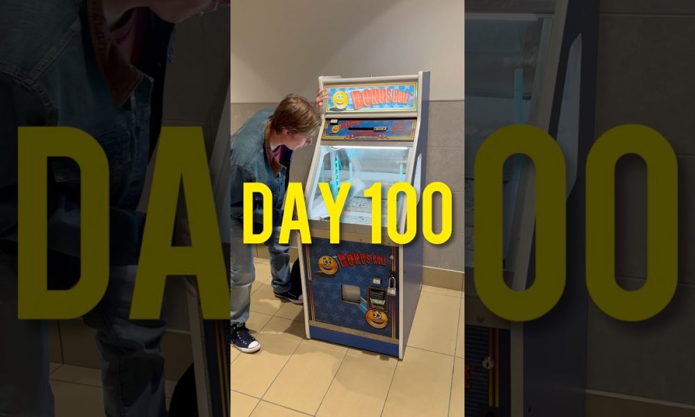 Day 100 Trying to Win MONEY from a Coin Pusher! #shorts #arcade #money