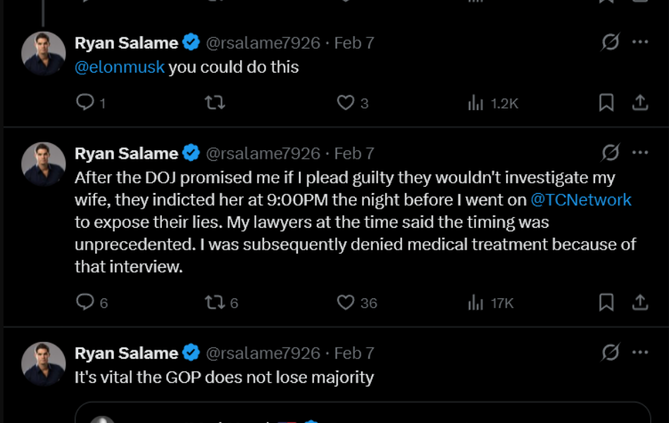 Salame Posts a Series of Tweets to Align Himself Close to Donald Trump&rsquo;s Policies