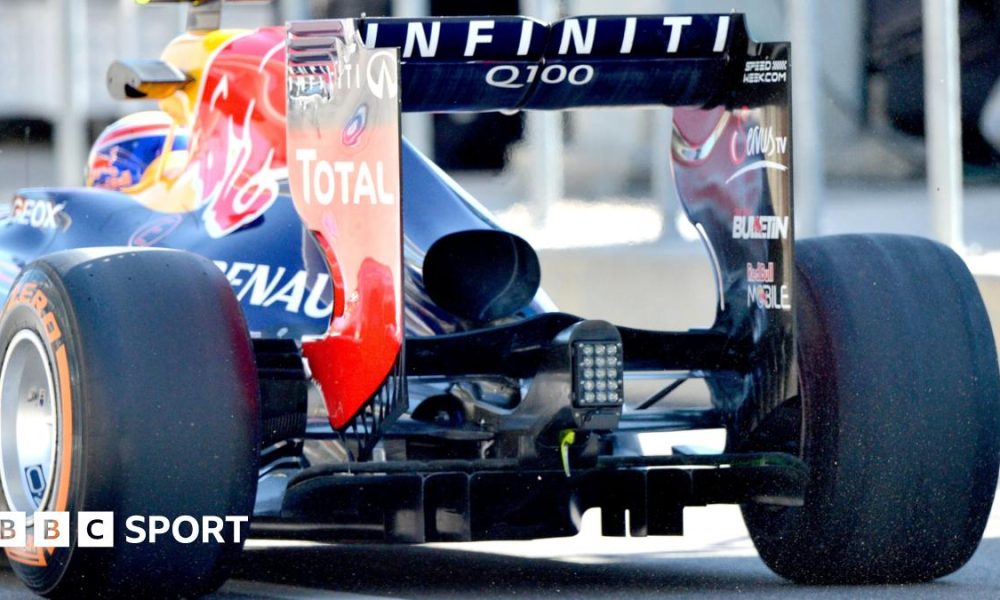 A close-up image of the rear of Mark Webber's Red Bull-Renault at the 2013 United States Grand Prix