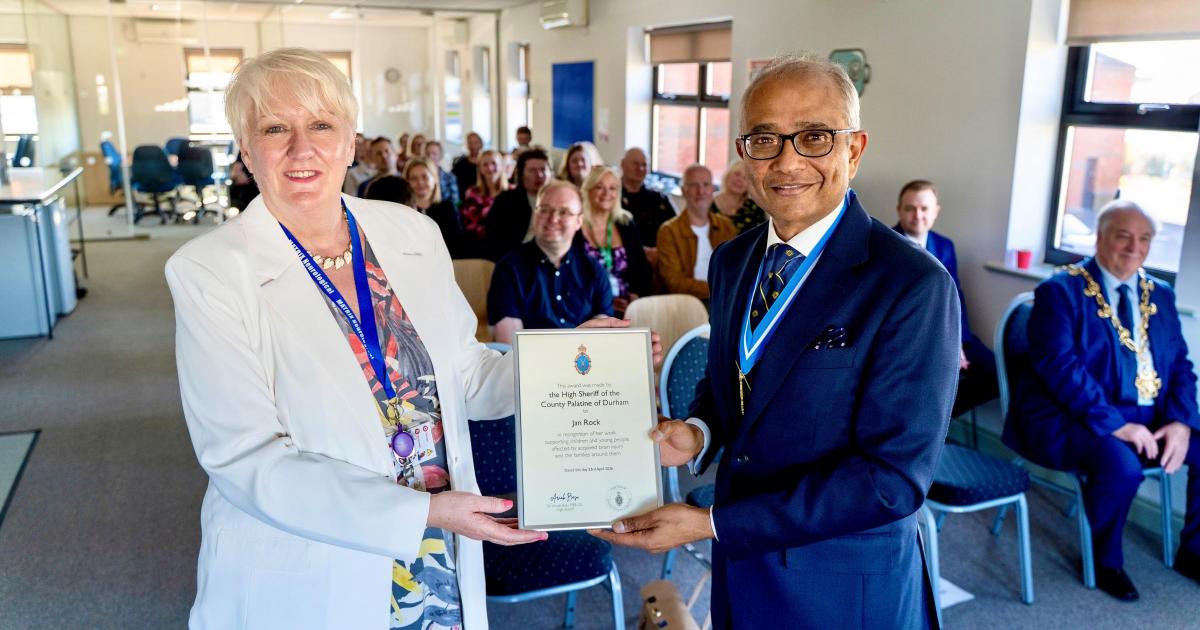 High Sheriff of Durham gives award to Jan Rock, Stockton