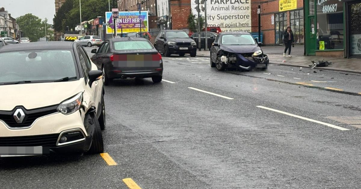 Police called to two-car crash on busy Darlington road