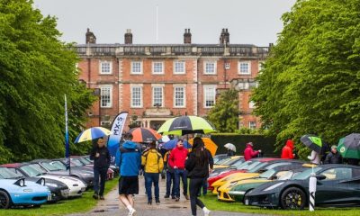 Collection of sports cars on show in gardens of Newby Hall
