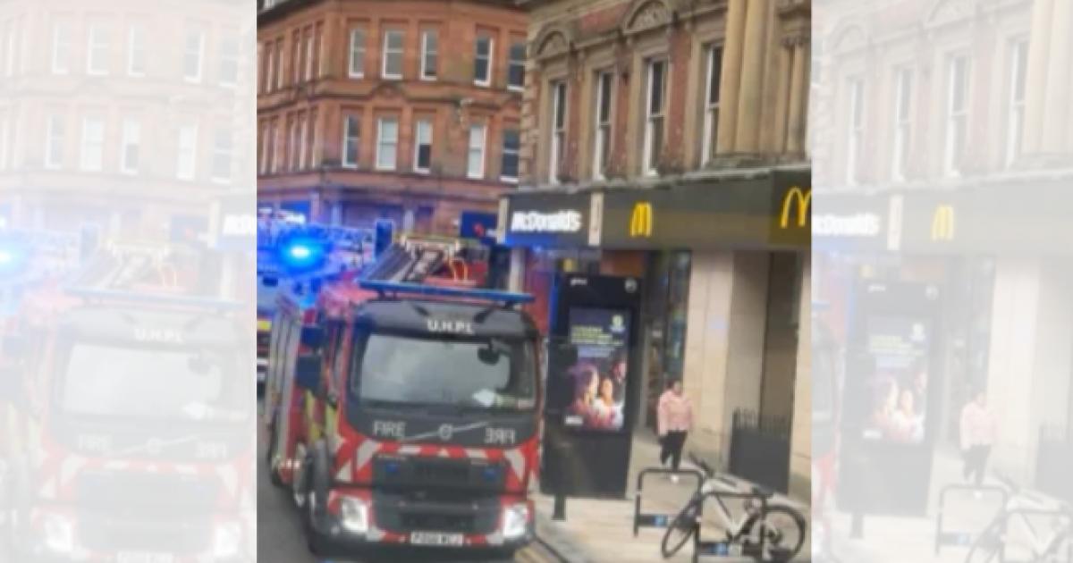 Rooftop rescue in Bolton town centre by firefighters