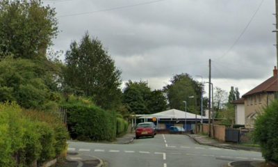 Telegraph pole in Breightmet leaves wires exposed in street