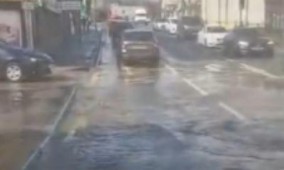 'Gushing' Darlington burst main causes long traffic queues
