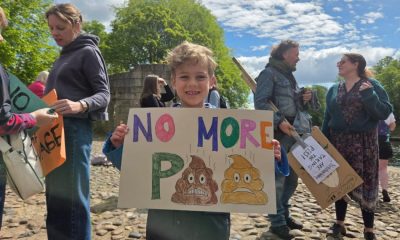 Protest against Ouse pollution in York city centre