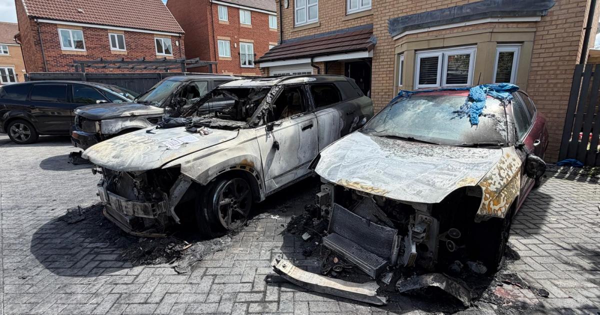Pictures show aftermath of Ingleby Barwick 'petrol bomb'