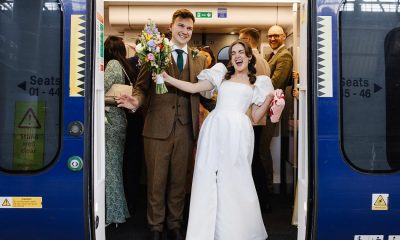 Teesside newlyweds ride Leeds train with 80 wedding guests