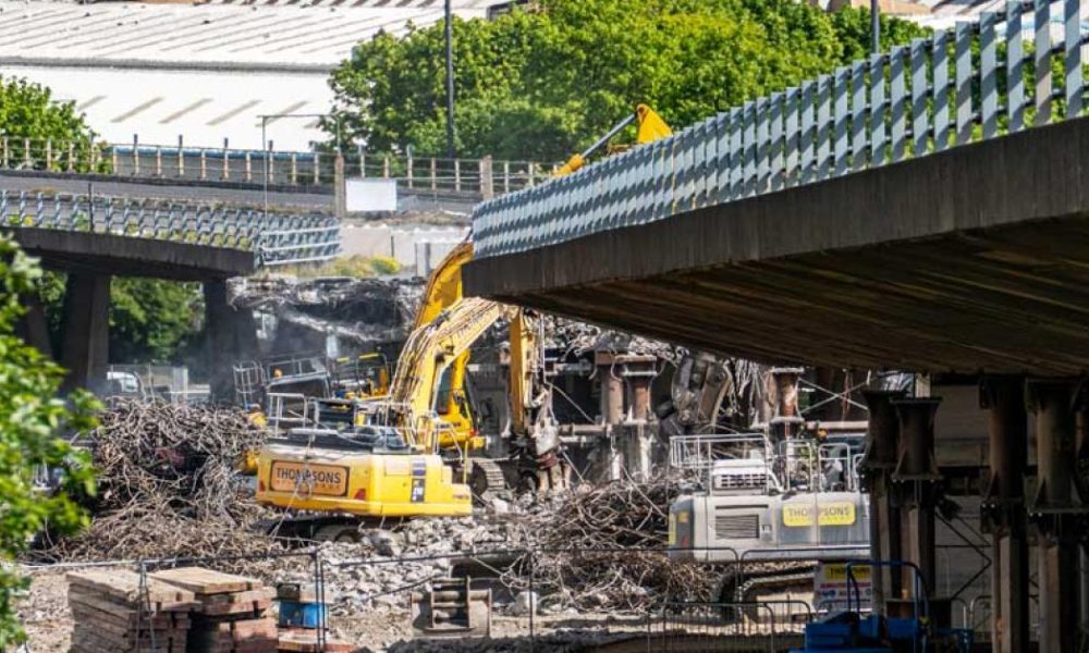 New images show Gateshead flyover demolition progress