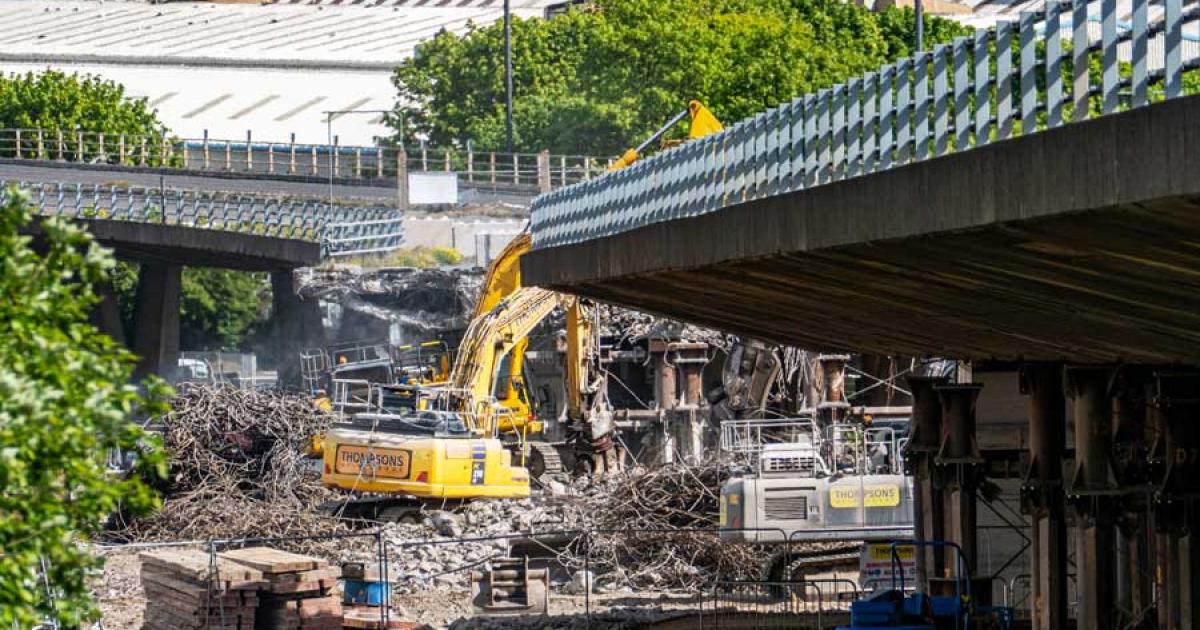 New images show Gateshead flyover demolition progress