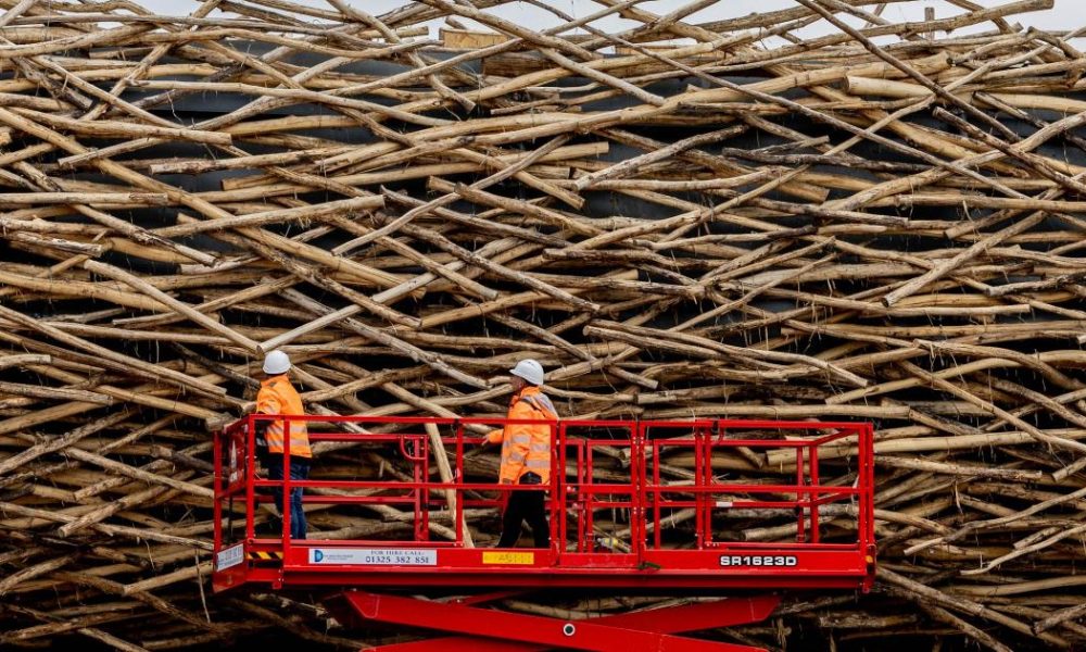 Final timber placed on The Lost Feather arena at Kynren