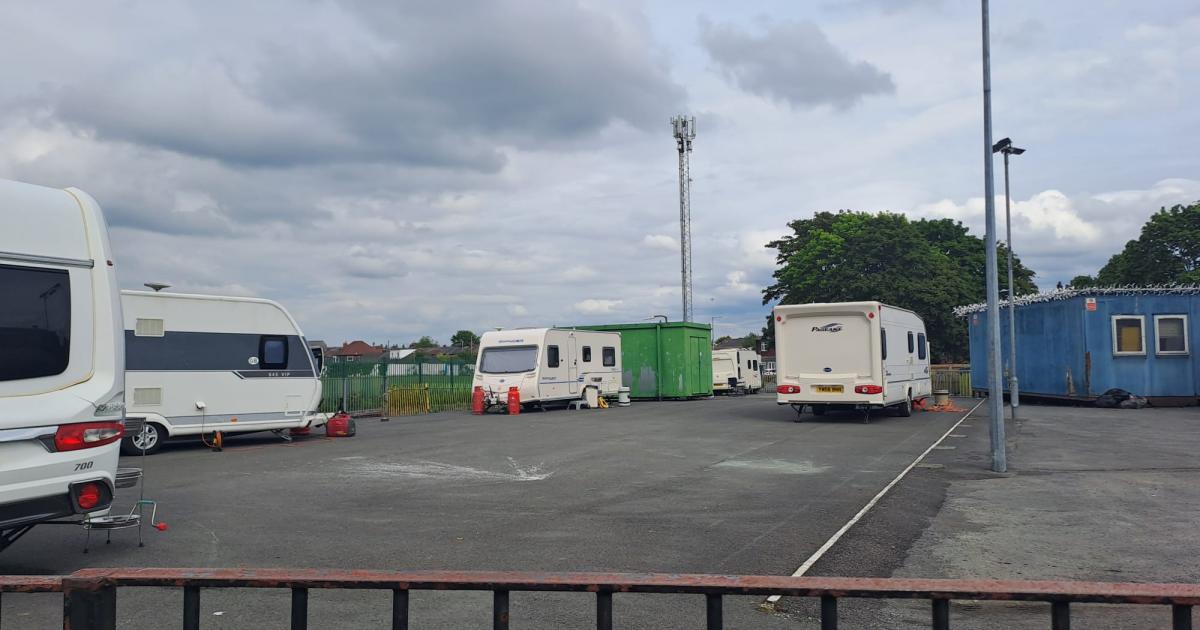 Travellers in Farnworth set up inside New Bury centre grounds