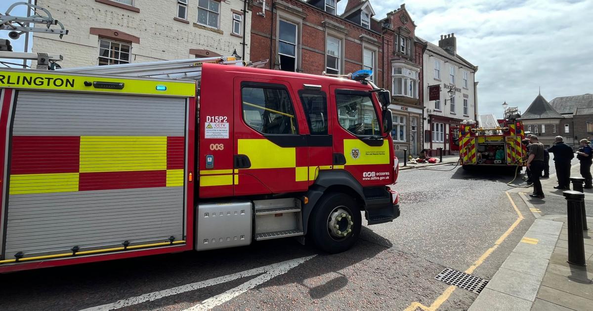 Pictures after fire breaks out in Church Row, in Darlington