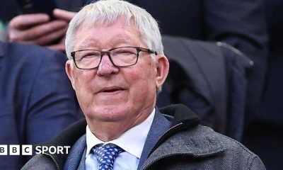 Sir Alex Ferguson pictured during the Scotland and Ivory Coast match at Everton's Hill Dickinson Stadium in March 2026