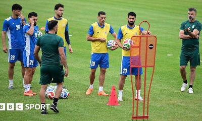 Members of the Iran squad pictured training for the World Cup in Antalya
