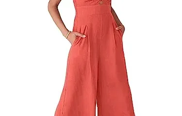 Anrabess V-Neck Summer Jumpsuit