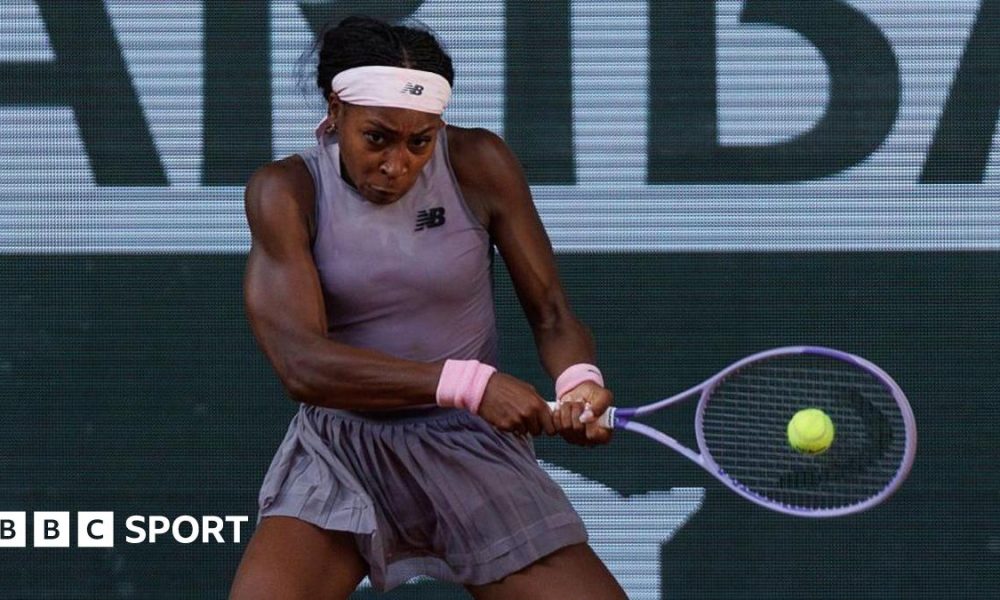 Coco Gauff in action at the 2026 French Open