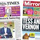 'Labour's historic battering' and 'Vernon and Tess split'