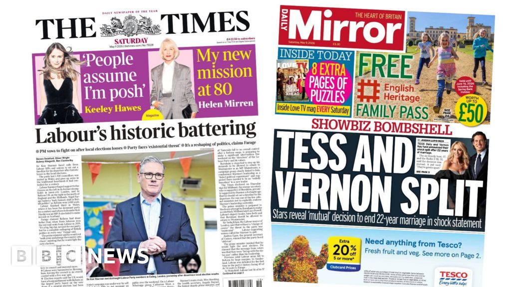 'Labour's historic battering' and 'Vernon and Tess split'