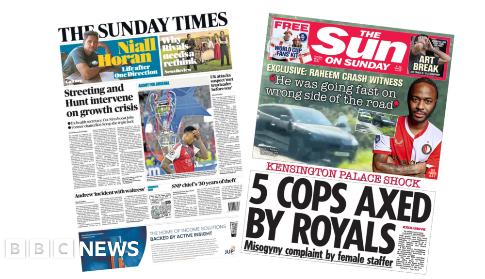 'Agony for Arsenal' and '5 cops axed' at Kensington Palace