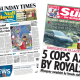 'Agony for Arsenal' and '5 cops axed' at Kensington Palace