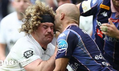 Alfie Barbeary is tackled high