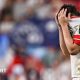 James Hume dejected at full-time