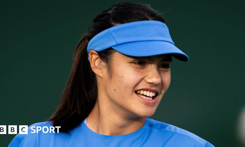 Emma Raducanu in action at Indian Wells in March 2026
