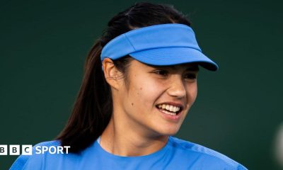 Emma Raducanu in action at Indian Wells in March 2026