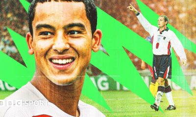 An image showing England players Theo Walcott and Paul Gascoigne